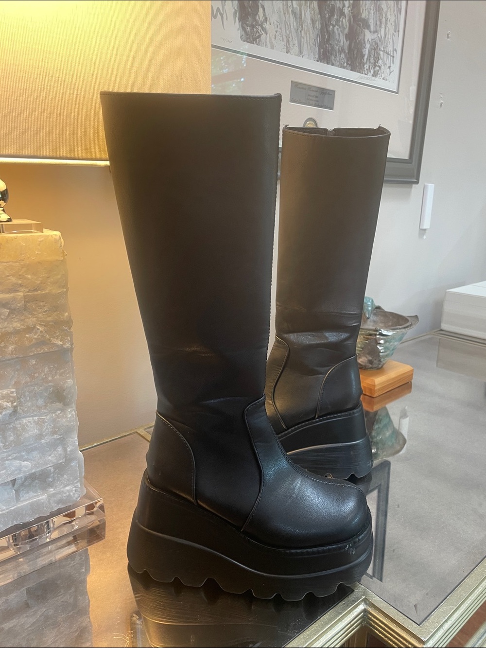 Platform emo rain boot